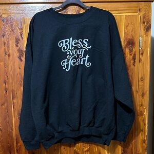 Black Graphic Ladies Sweatshirt 2XL Bless Your Heart
